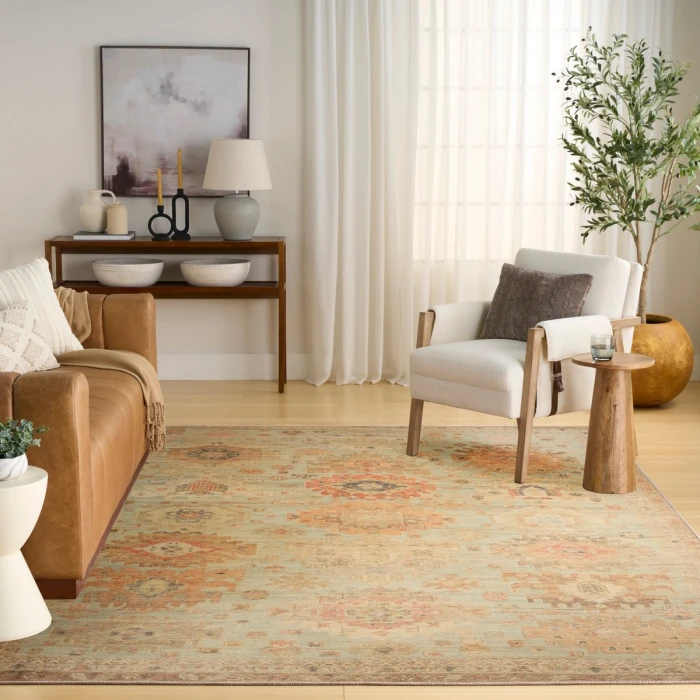 Nourison Vintage Washables Sage Multicolor VWS16 9 ft. 10 in. X 13 ft. 2 in. Rect. Rug