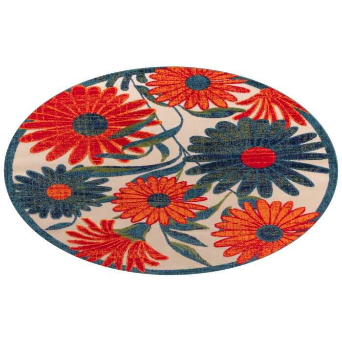 Nourison Aloha Ivory Multicolor ALH33 7 ft. 10 in. Round Rug