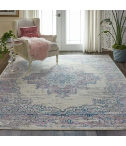Nourison Home Grafix GRF14 Ivory Pink 7 ft. 10 in. X 9 ft. 10 in. Area Rug