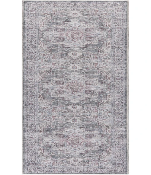 Nicole Curtis Machine Washable Series 1 Ivory Grey SR101 2 ft. 2 in. X 12 ft. Rectangle Rug