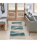 Nourison Maxell Area Rug MAE06 Ivory/Teal 2'2" x 7'6"