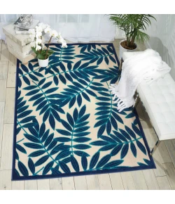 Nourison Home Aloha ALH18 Navy 5 ft. 3 in. X 7 ft. 5 in. Area Rug