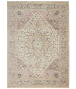 Nourison Home Tranquil TRA06 Ivory Pink 5 ft. 3 in. X 7 ft. 3 in. Area Rug