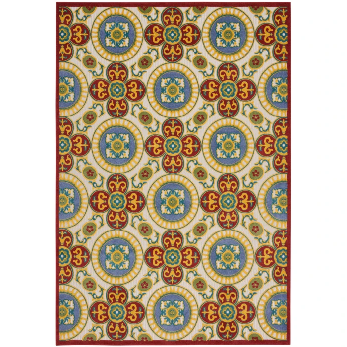 Nourison Aloha Area Rug ALH30 Red/Multi