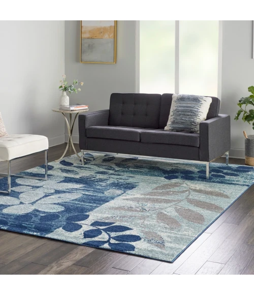 Nourison Tranquil Area Rug TRA01-Navy/Light Blue
