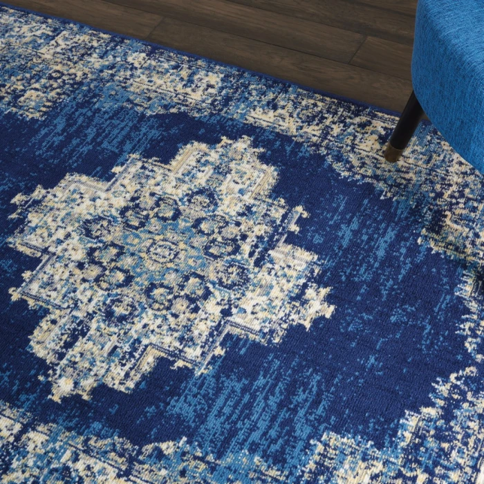 Nourison Grafix Area Rug GRF14-Navy Blue