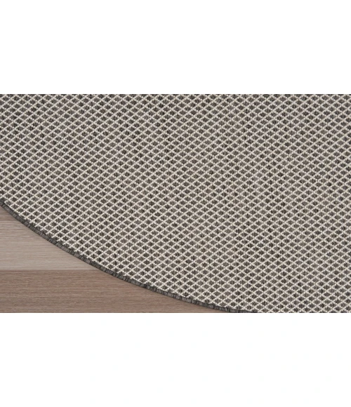 Nourison Courtyard Ivory/Charcoal COU01 5 ft. Round Rug