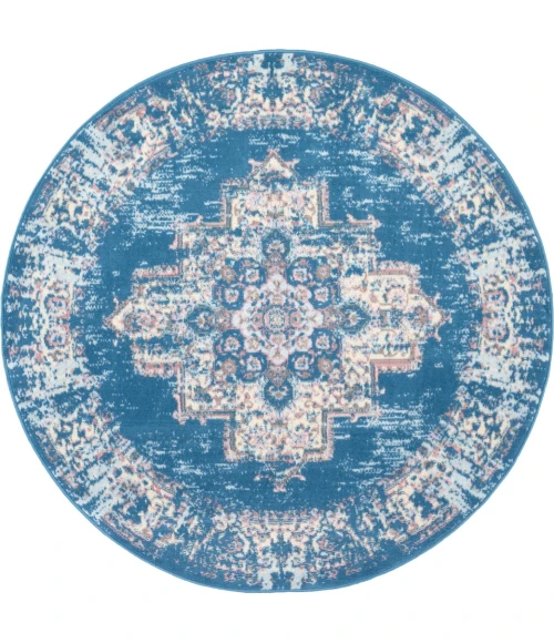 Nourison Grafix Round Area Rug GRF14-Blue