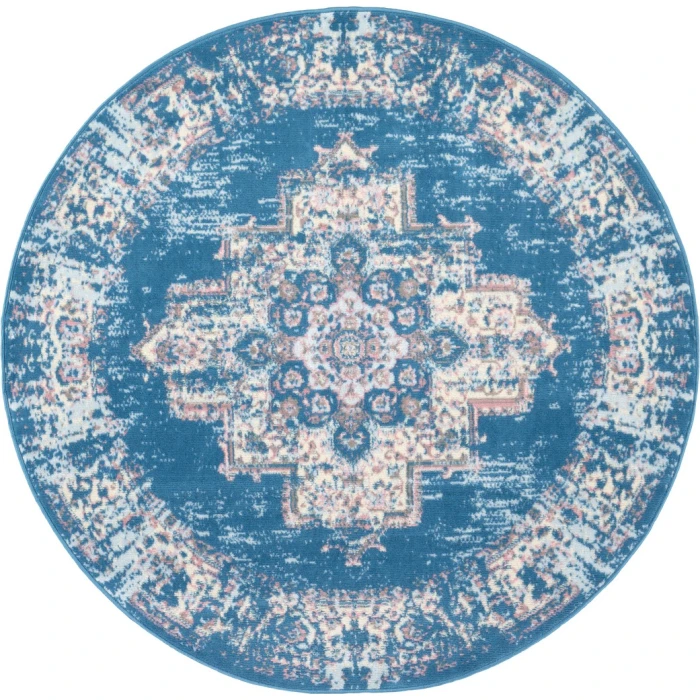 Nourison Grafix Round Area Rug GRF14-Blue