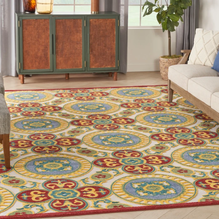 Nourison Aloha Area Rug ALH30 Red/Multi