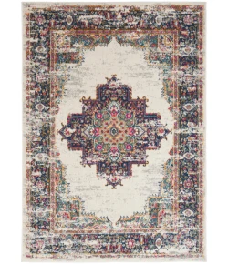 Nourison Passion - Psn03 Ivory Blue Area Rug 5 ft. 3 in. X 7 ft. 3 in. Rectangle