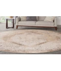 Nourison Astra Machine Washable Beige ASW13 7 ft. 10 in. Round Rug
