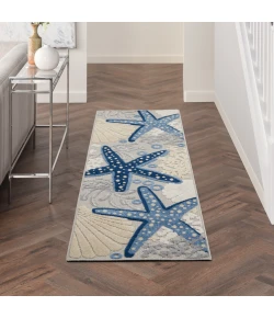 Nourison Home Aloha ALH24 Blue Grey 2 ft. 3 in. X 8 ft. Area Rug