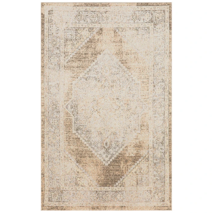 Nourison Astra Machine Washable Beige ASW13 2 ft. 2 in. X 4 ft. Rectangle Rug