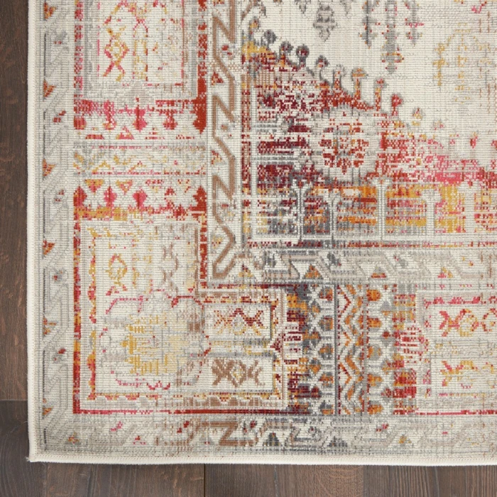 Nourison Vintage Kashan Area Rug VKA08-Ivory Red
