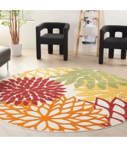 Nourison Home Aloha ALH05 Red Multicolor 7 ft. 10 in. Round Area Rug