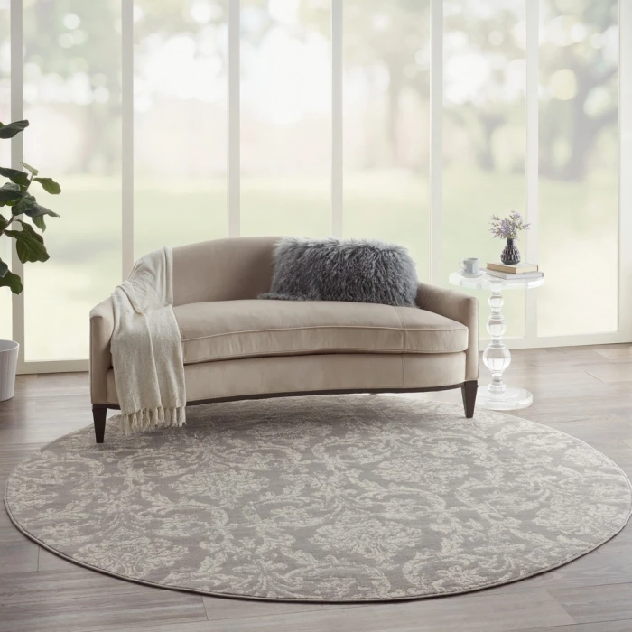 Nourison Jubilant Round Area Rug JUB09-Grey