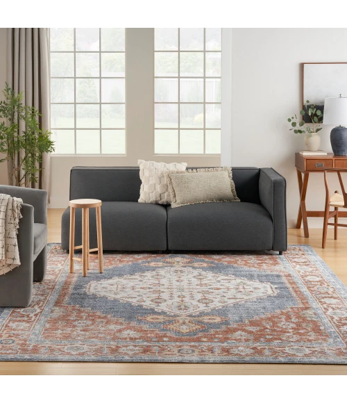 Nourison Astra Machine Washable Area Rug ASW11 Denim Multi