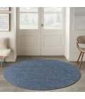 Nourison Washable Solutions Navy Blue WSL01 8 ft. X Round Rug