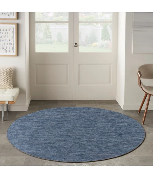 Nourison Washable Solutions Navy Blue WSL01 8 ft. X Round Rug
