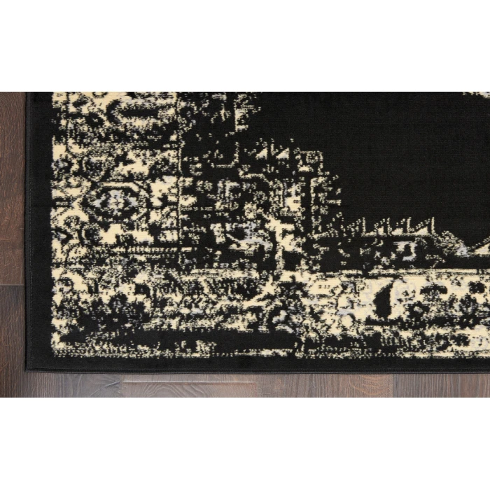Nourison Grafix Black GRF14 2 ft. X 6 ft. Rectangle Rug