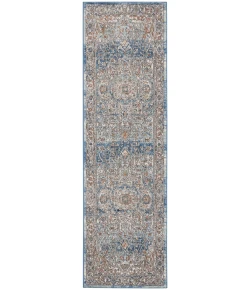 Nourison Home Quarry QUA11 Ivory Blue 2 ft. 2 in. X 7 ft. 6 in. Area Rug