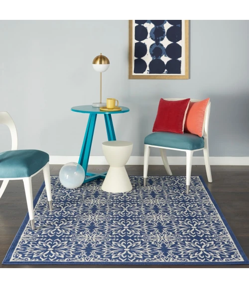 Nourison Jubilant Area Rug JUB06-Navy/Ivory