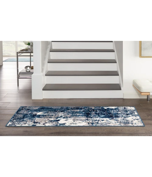 Nourison Grafix Navy Blue GRF38 2 ft. X 4 ft. Rectangle Rug