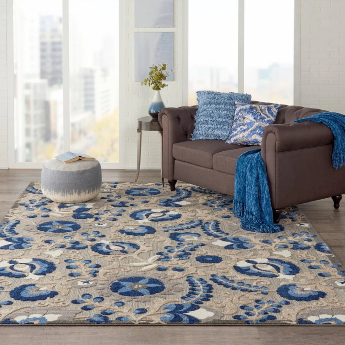 Nourison Aloha Area Rug ALH17-Natural/Blue