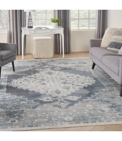 Nourison Home Astra Machine Washable ASW11 Blue Ivory 7 ft. 10 in. X 10 ft. Area Rug