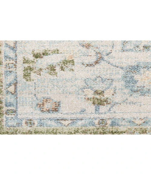 Nourison Astra Machine Washable Blue Green ASW12 5 ft. 3 in. Round Rug