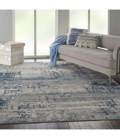 Nourison Rustic Textures Area Rug RUS10-Ivory/Blue