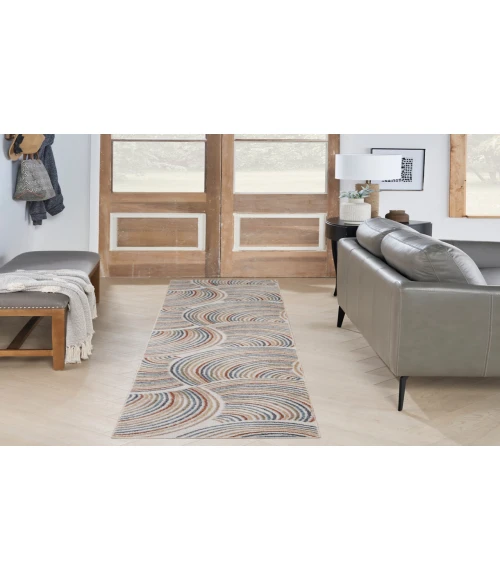 Nourison Astra Machine Washable Ivory Multicolor ASW08 2 ft. X 6 ft. Rectangle Rug