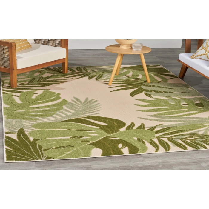 Nourison Aloha Ivory Green ALH40 5 ft. 3 in. X 7 ft. 5 in. Rectangle Rug