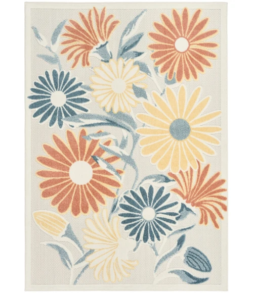 Nourison Aloha Ivory Rose ALH33 5 ft. 3 in. X 7 ft. 5 in. Rect. Rug