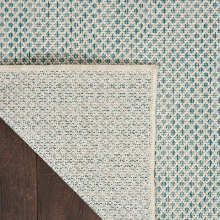 Nourison Courtyard Area Rug COU01-Ivory Aqua