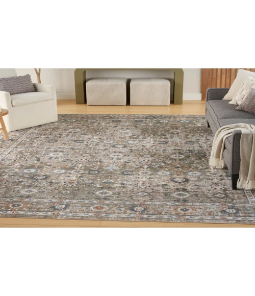 Nourison Astra Machine Washable Gold Grey ASW16 7 ft. 10 in. X 10 ft. Rectangle Rug
