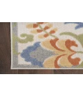 Nourison Aloha Ivory Blue ALH17 2 ft. 3 in. X 8 ft. Rectangle Rug
