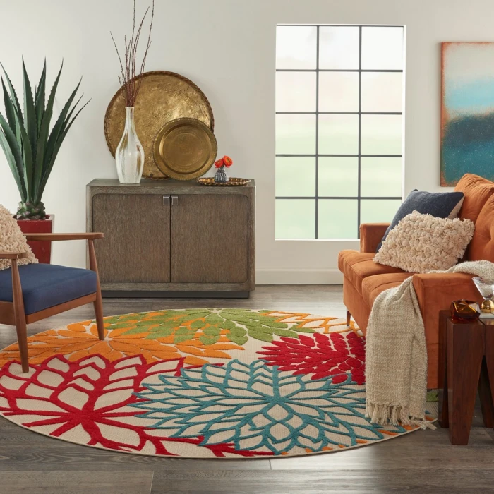 Nourison Aloha Round Area Rug ALH05-Green