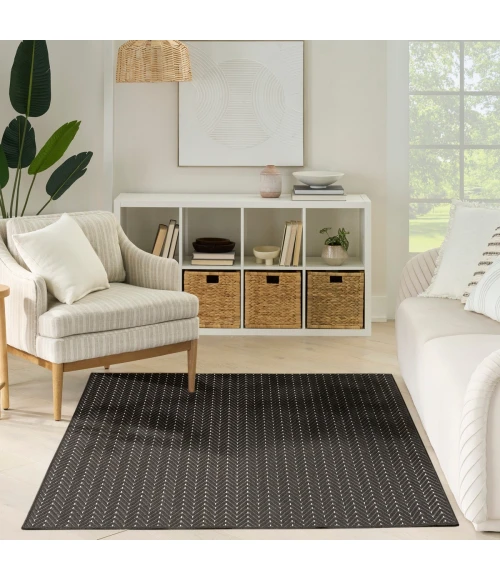 Nourison Horizon Indoor/Outdoor Black HOZ02 6 ft. X 9 ft. Rect. Rug