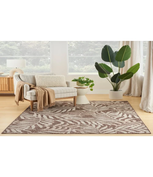 Nourison Garden Oasis Mocha GOA01 6 ft. X 9 ft. Rectangle Rug