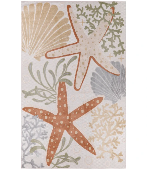 Nourison Aloha Ivory Multicolor ALH24 9 ft. X 12 ft. Rectangle Rug