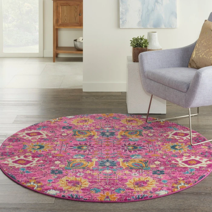 Nourison Passion Area Rug PSN01 Fuchsia 4' Round