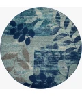 Nourison Tranquil Round Area Rug TRA01-Navy/Light Blue