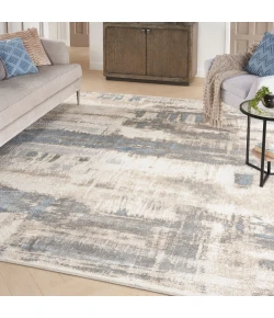 Nourison Home Solace SLA07 Ivory/Grey/Blue 8 ft. X 10 ft. Area Rug