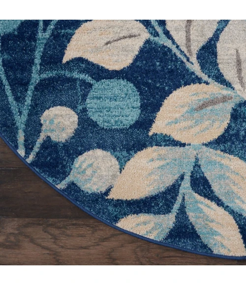 Nourison Tranquil Round Area Rug TRA03-Navy