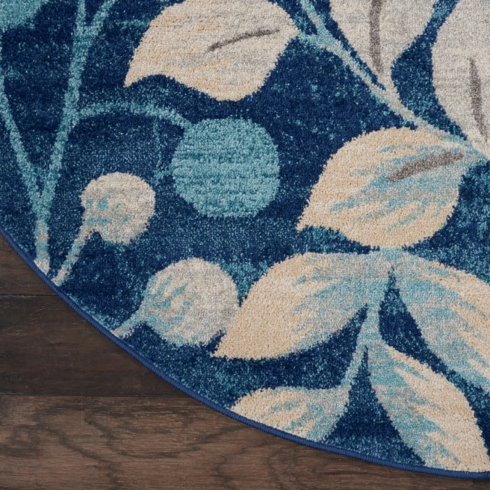 Nourison Tranquil Round Area Rug TRA03-Navy