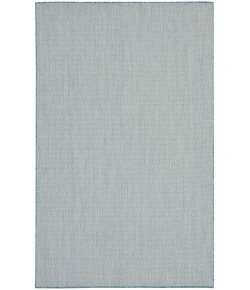 Nourison Home Courtyard COU01 Ivory Aqua 6 ft. Square Area Rug