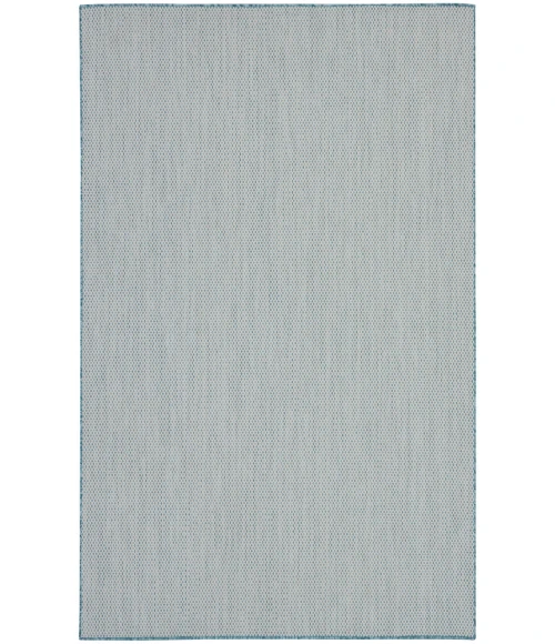 Nourison Courtyard Ivory Aqua COU01 6 ft. Square Rug
