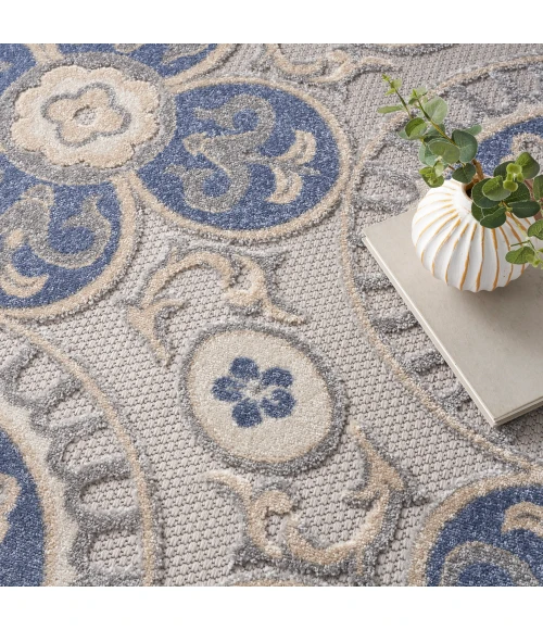 Nourison Aloha Area Rug ALH30 Blue/Grey